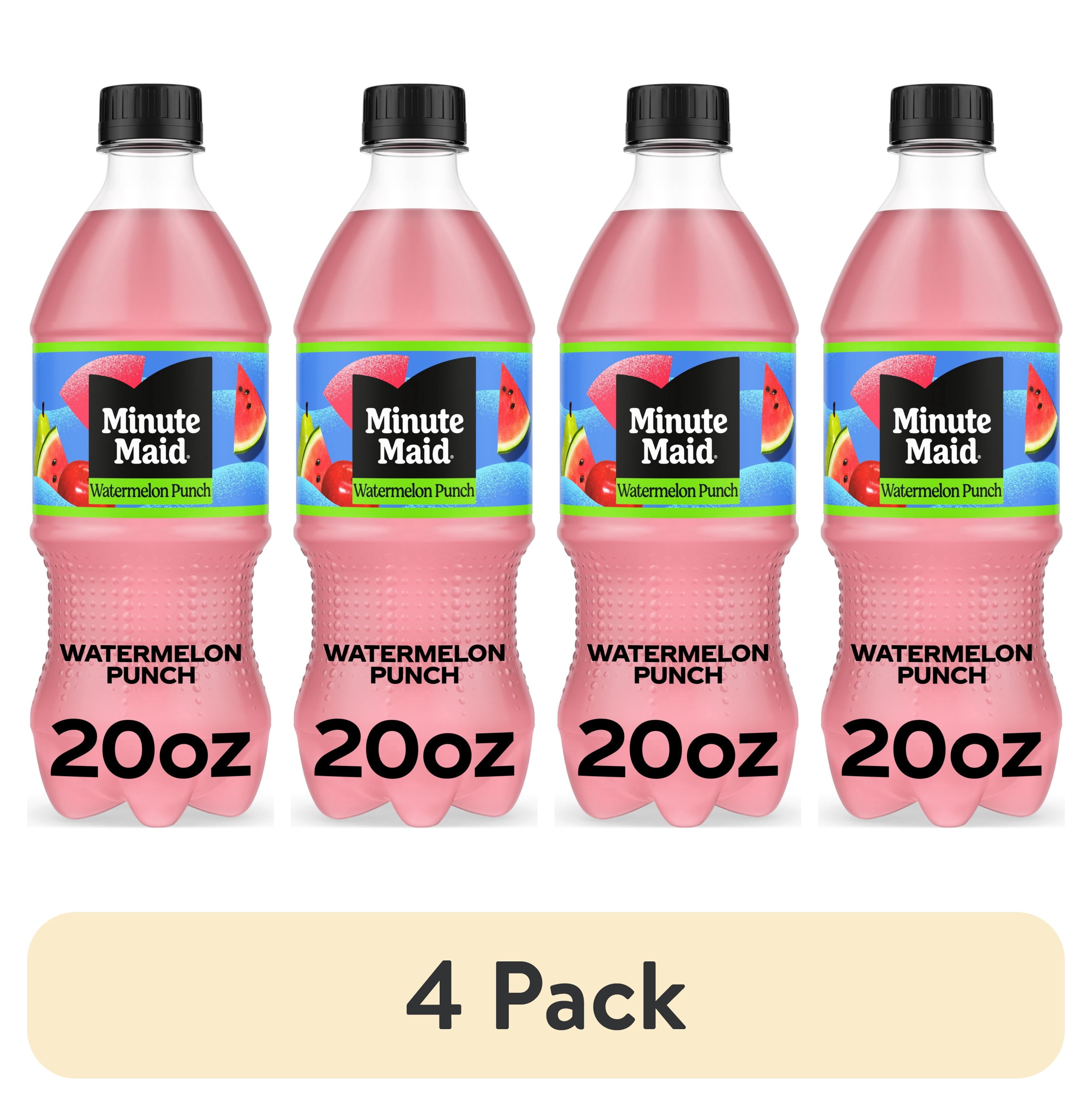 (4 pack) Minute Maid Watermelon Punch Juice Drink Bottle, 20 fl oz