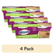 (4 pack) Minute Ready-to-Eat Cilantro and Lime Jasmine Rice, Microwaveable Rice Cups, 8.8 oz, 2 Count