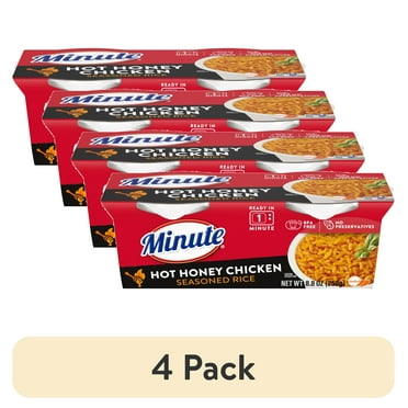 (4 pack) Minute Ready to Serve Hot Honey Chicken Seasoned Rice, Gluten Free, 4.4 oz, 2 Cups