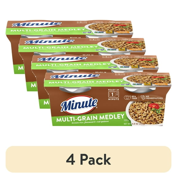 (4 pack) Minute Ready to Serve Multi-Grain Rice Medley, 4.4 oz, 2 Cups