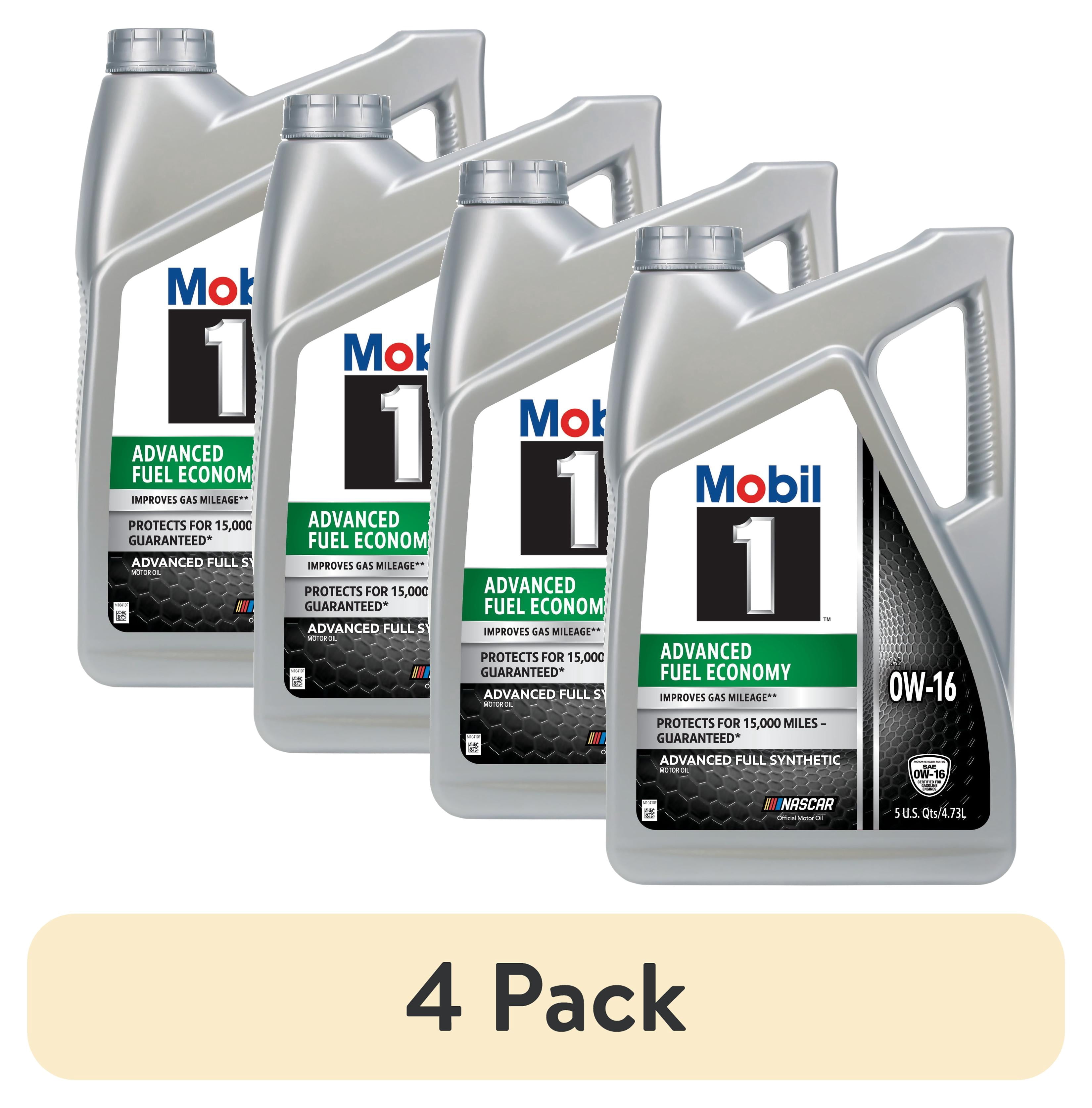 (4 pack) Mobil 1 Advanced Fuel Economy Full Synthetic Motor Oil 0W-16, 5 Quart