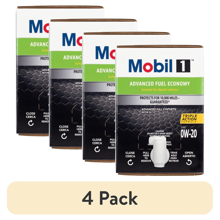 4 pack) Mobil 1 Advanced Fuel Economy Full Synthetic Motor Oil 0W