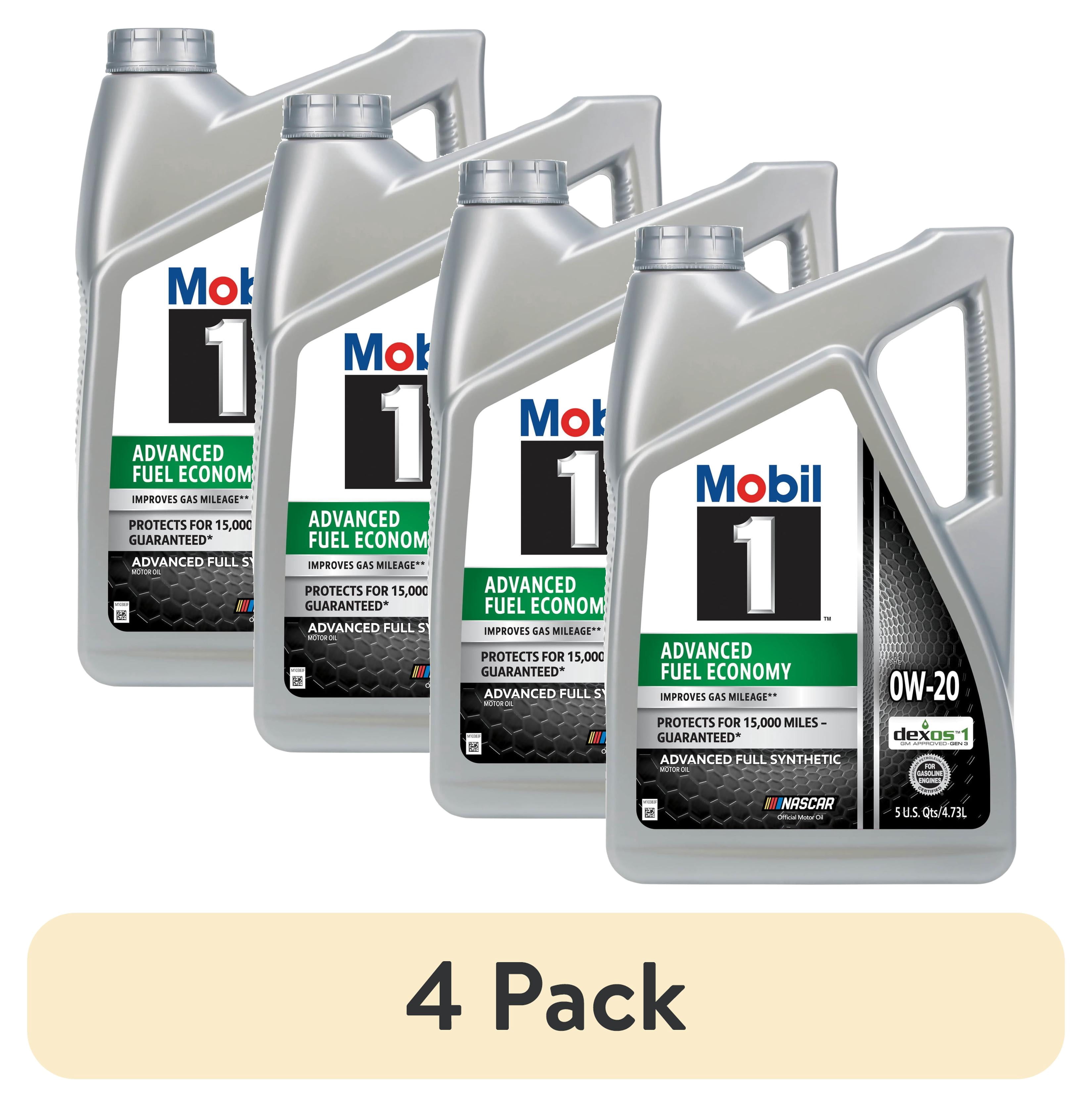 4 pack) Mobil 1 Advanced Fuel Economy Full Synthetic Motor Oil 0W