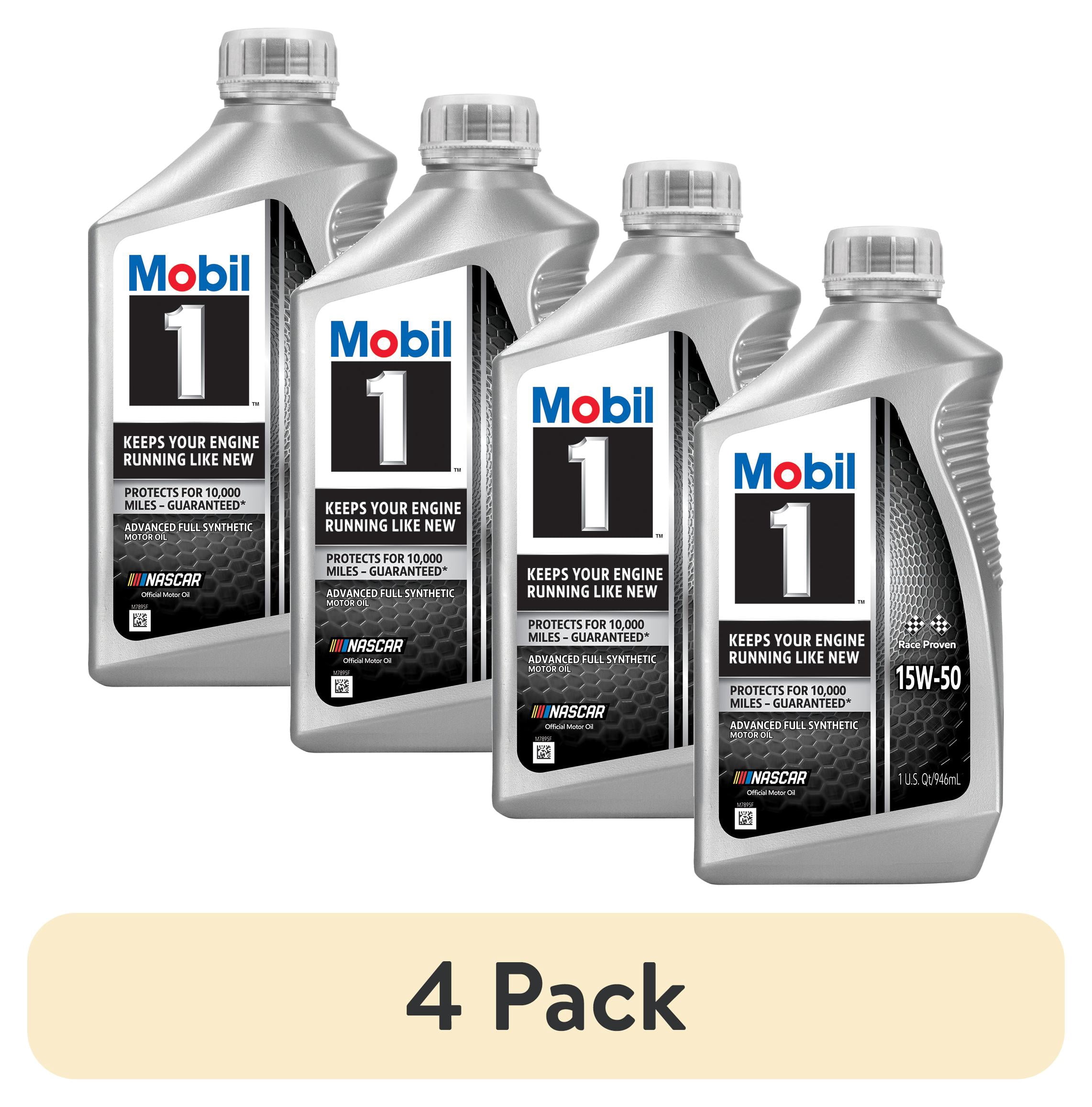 4 pack) Mobil 1 Advanced Full Synthetic Motor Oil 15W-50, 1 Quart