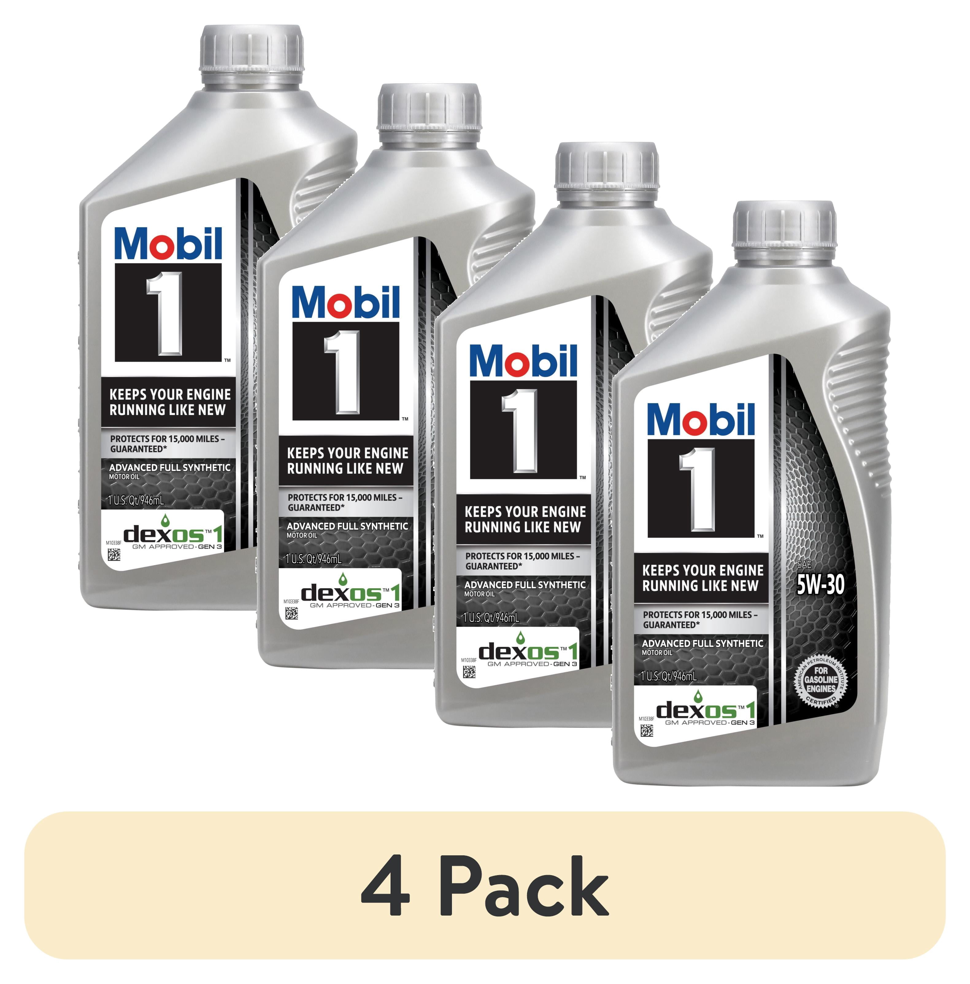 4 pack) Mobil 1 Advanced Full Synthetic Motor Oil 5W-30, 1 Quart