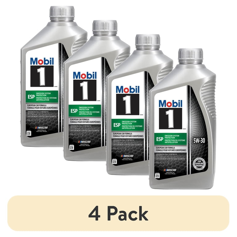 4 pack) Mobil 1 ESP Full Synthetic Motor Oil 5W-30, 1 Quart