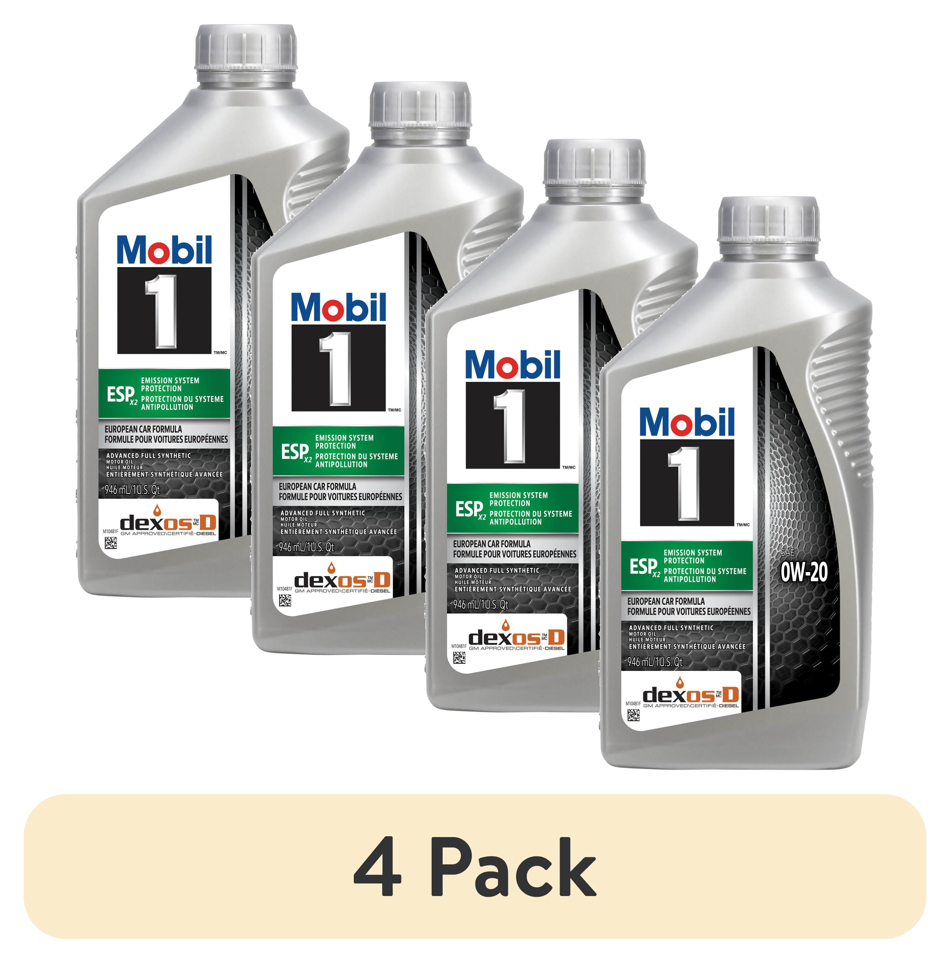 3 pack) Mobil 1 ESP X2 Full Synthetic Motor Oil 0W-20, 1 Quart