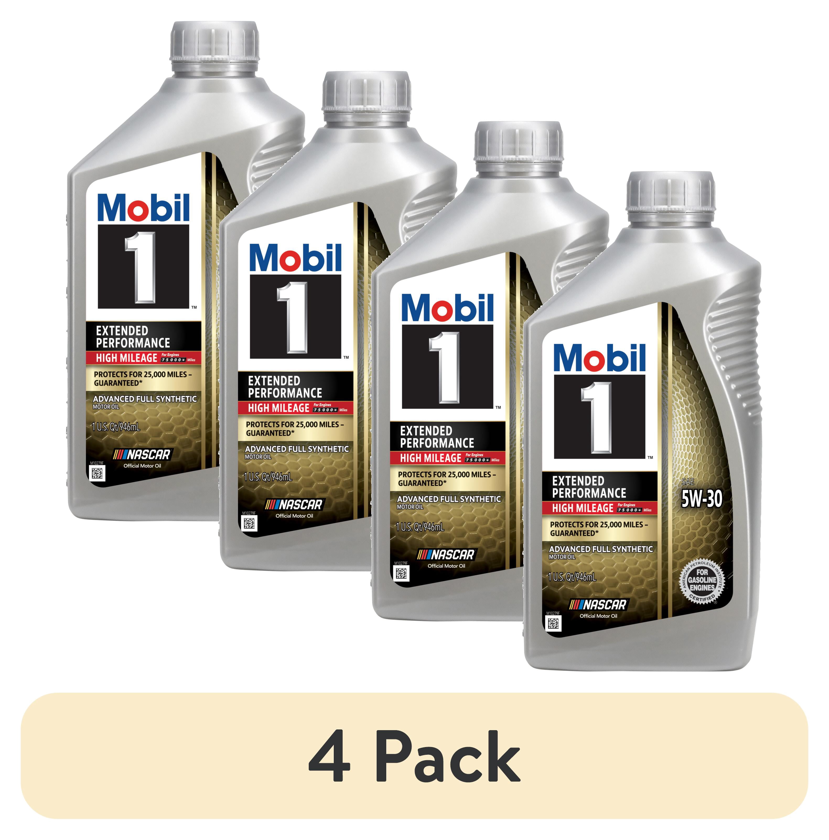 (4 pack) Mobil 1 Extended Performance High Mileage Full Synthetic Motor Oil 5W-30, 1 Quart