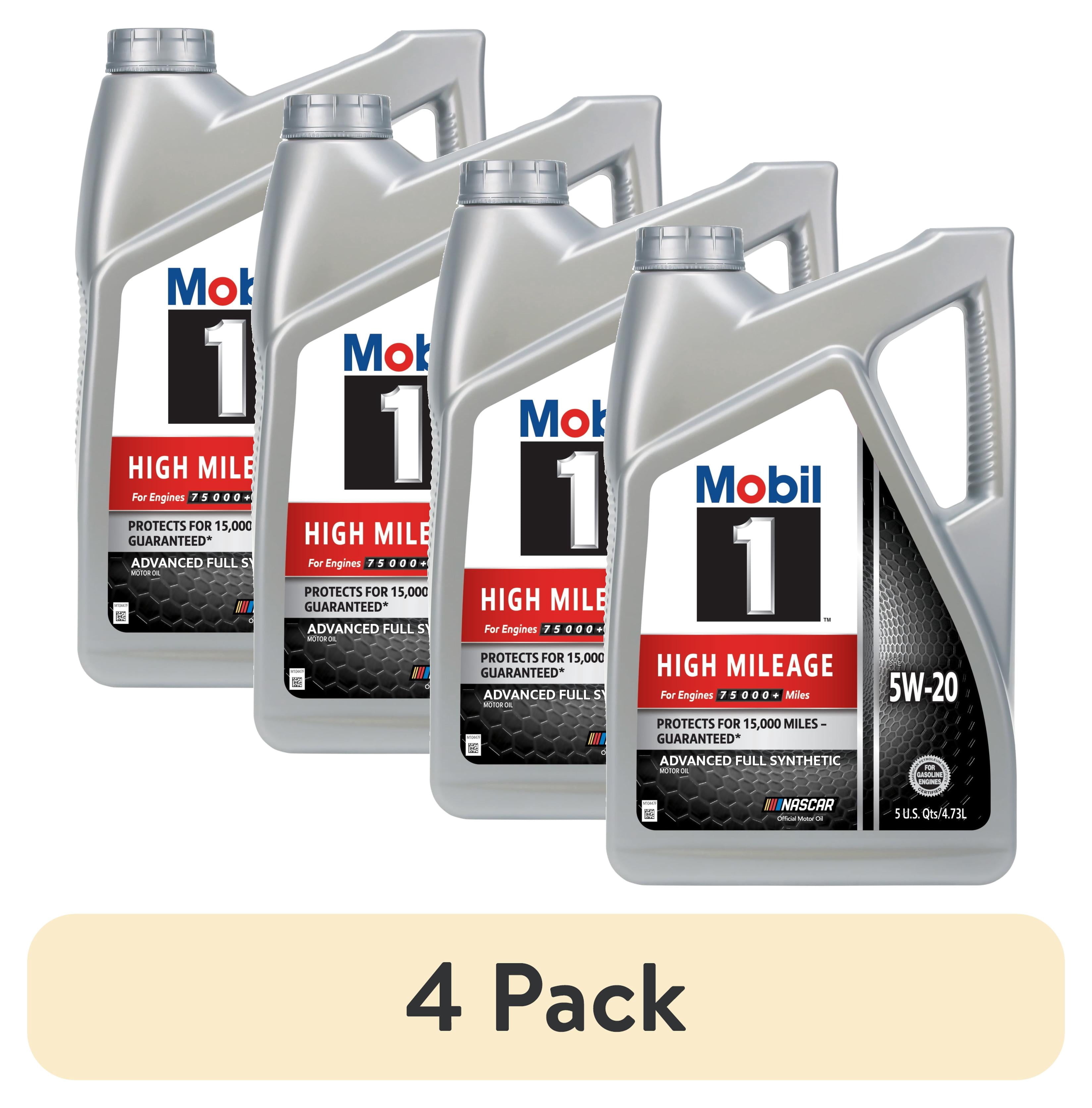 5 pack) Mobil 1 High Mileage Full Synthetic Motor Oil 5W-20, 5