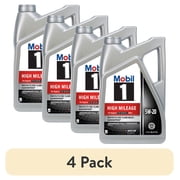4 pack Mobil 1 High Mileage Full Synthetic Motor Oil 5W-20, 5 Quart