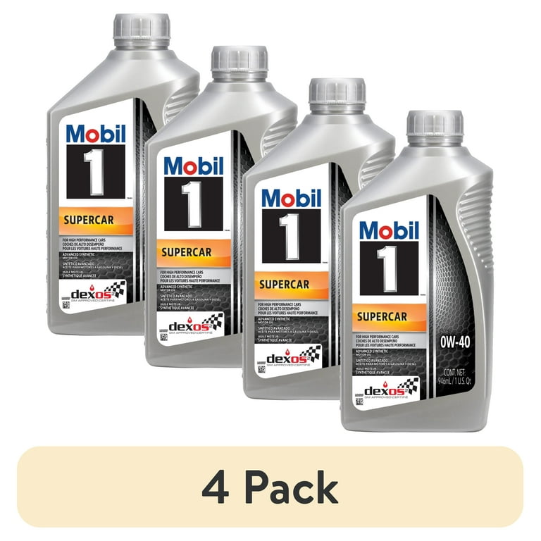 4 pack) Mobil 1 Supercar Advanced Full Synthetic Motor Oil 0W-40