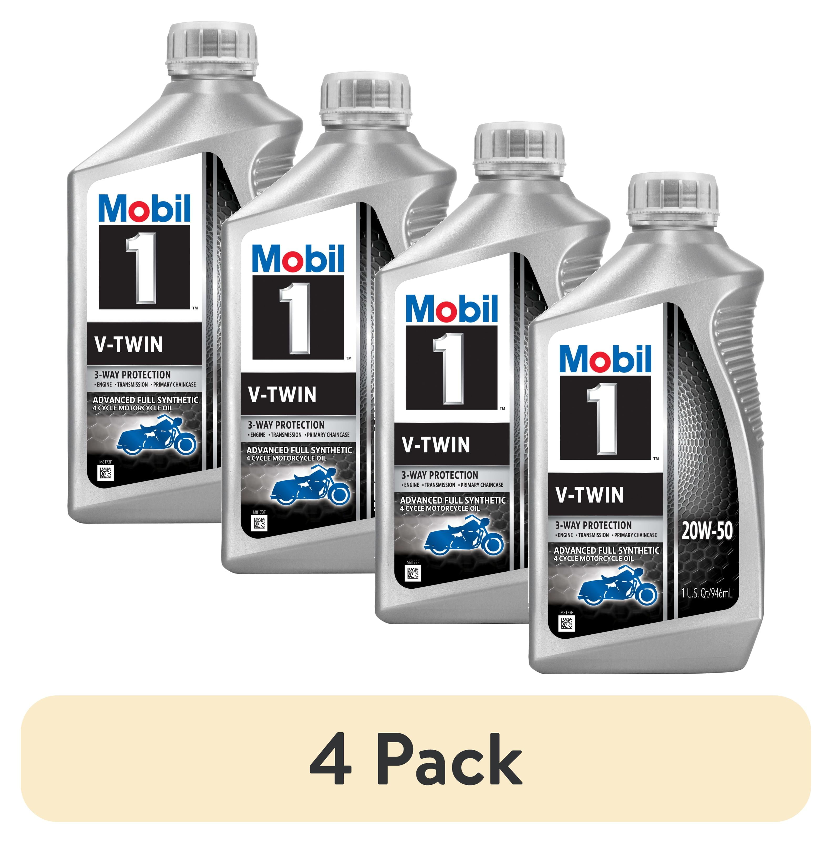 6 pack) Mobil 1 V-Twin Full Synthetic Motorcycle Oil 20W-50, 1
