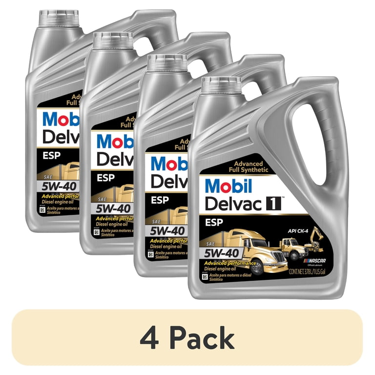 4 pack) Mobil Delvac 1 ESP Heavy Duty Full Synthetic Diesel Engine