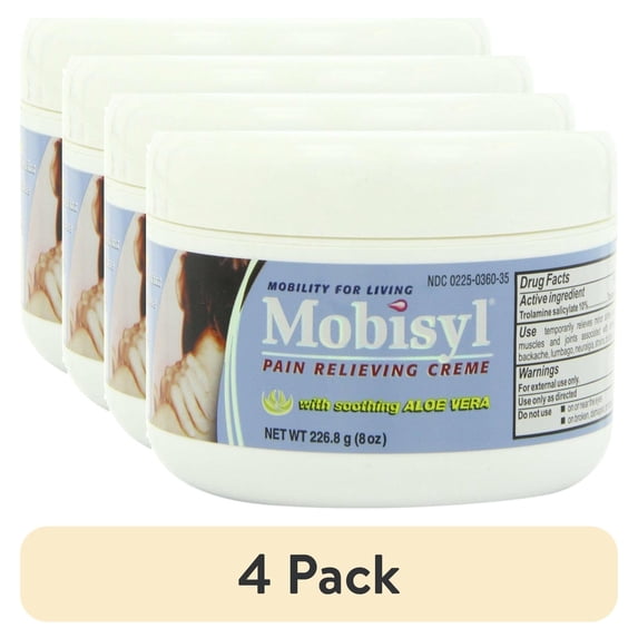 (4 pack) Mobisyl Pain Relieving Creme With Soothing Aloe Vera 8 Ounce Jar