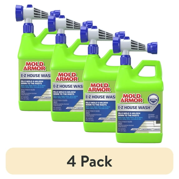 (4 pack) Mold Armor E-Z House Wash, 64 oz., Brick, Concrete, Trim & Siding Cleaner
