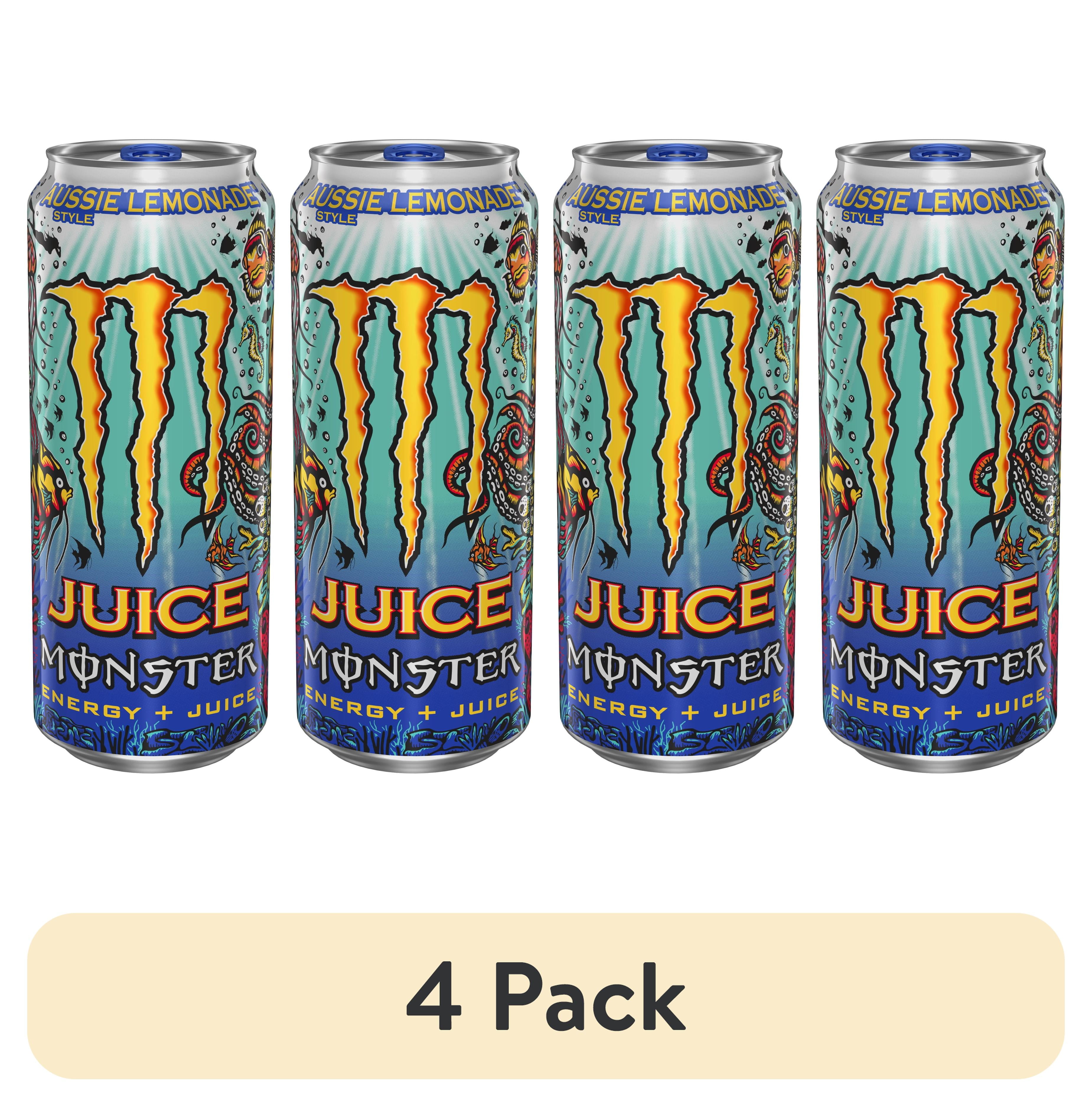 4 pack) Monster Aussie Style Lemonade, 16 fl oz Aluminum Can