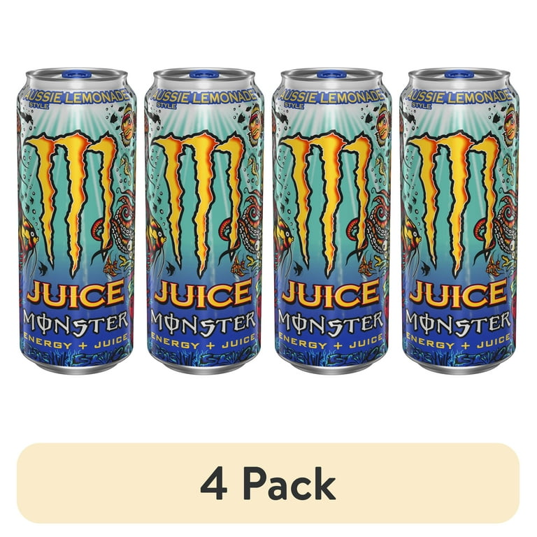 4 pack) Monster Aussie Style Lemonade, 16 fl oz Aluminum Can