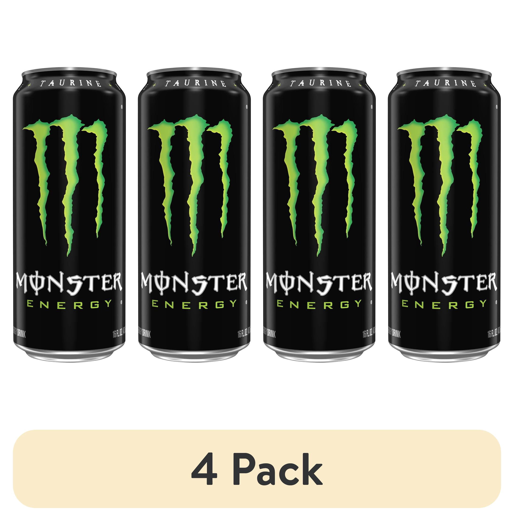 4 pack) Pack of 2 Monster Energy Original Energy Drink Can, 16 fl