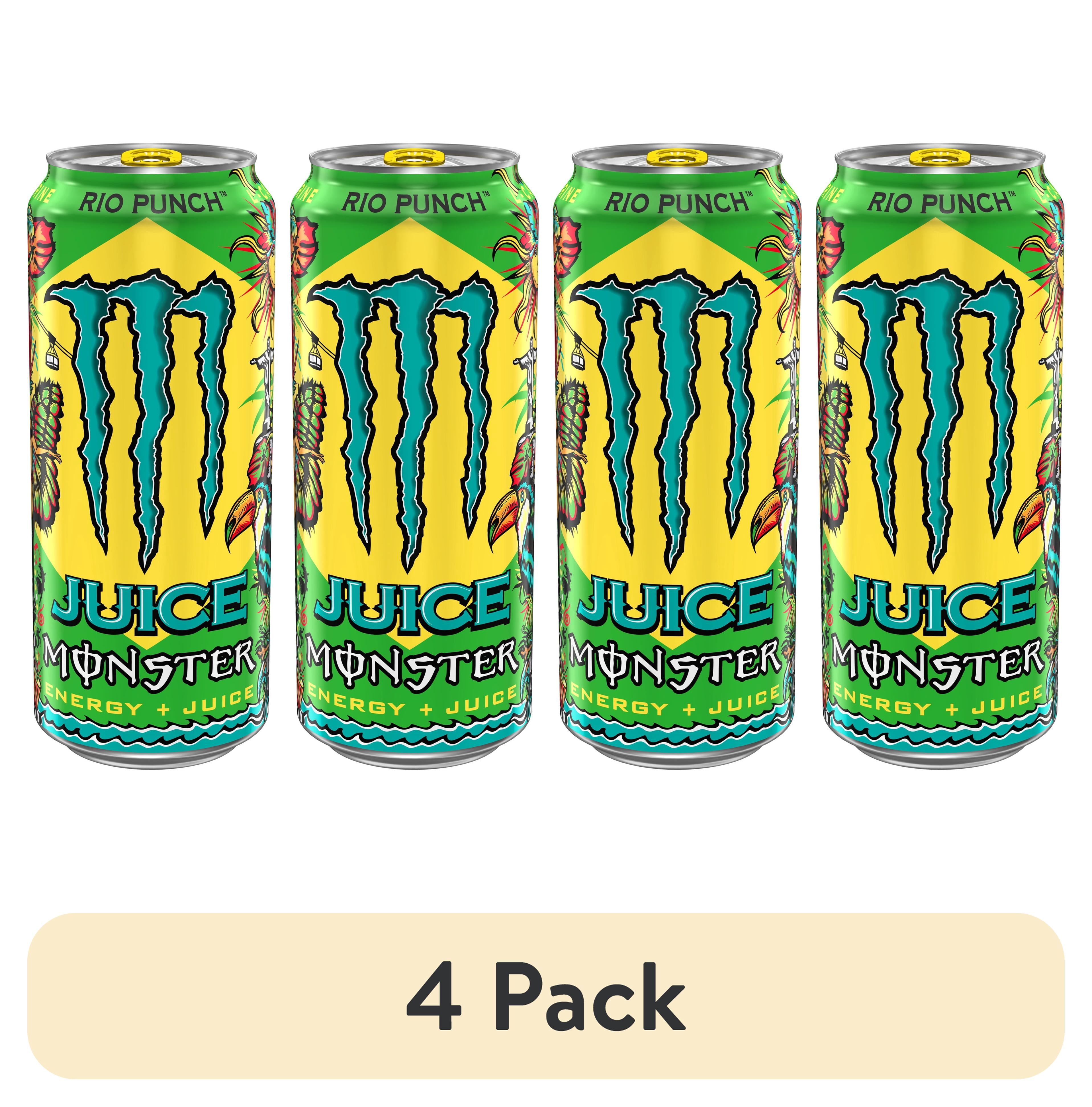 (4 pack) Juice Monster Rio Punch Energy Drink 16oz Can