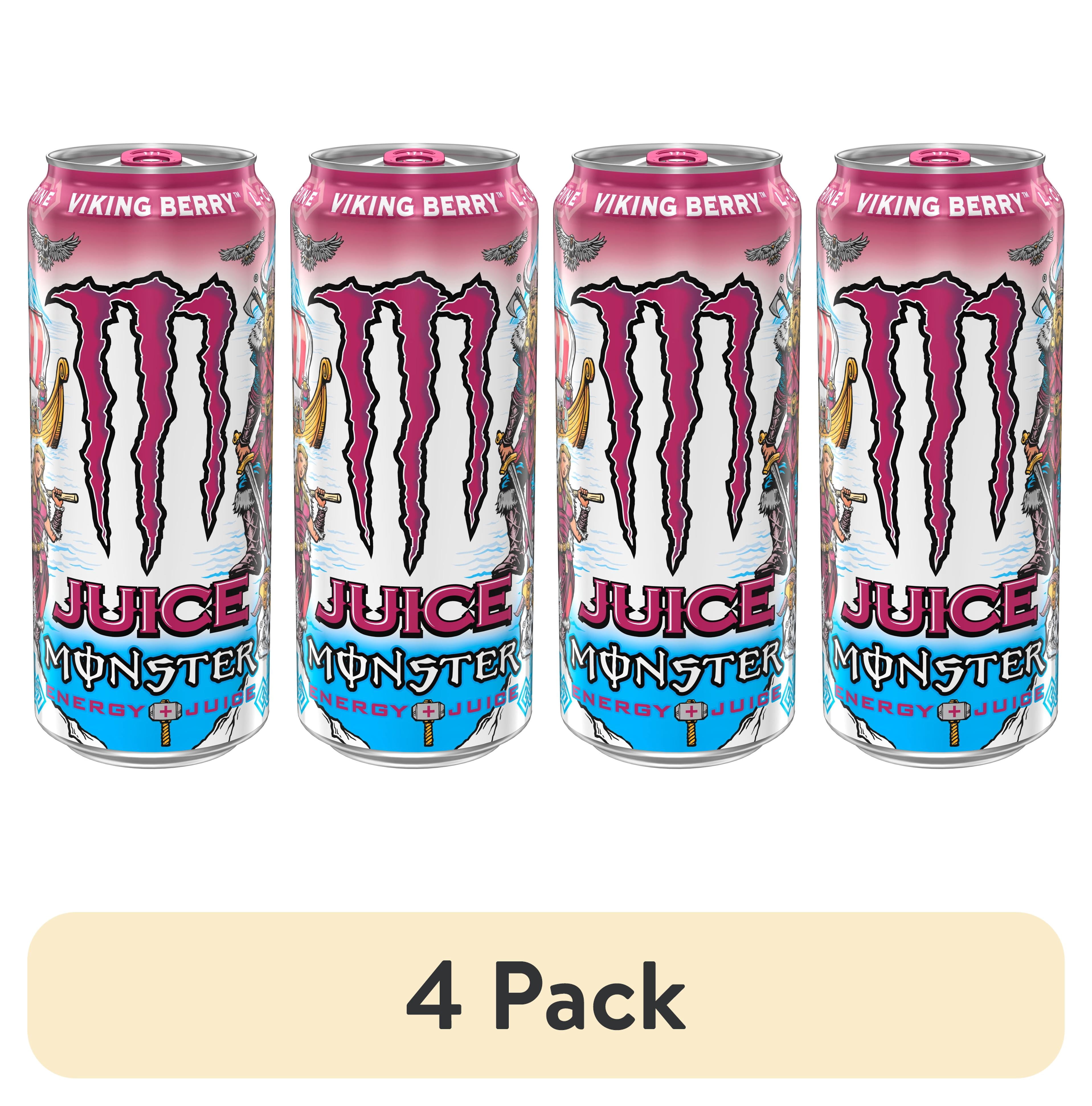 (4 pack) Juice Monster Viking Berry Energy Drink 16oz Can