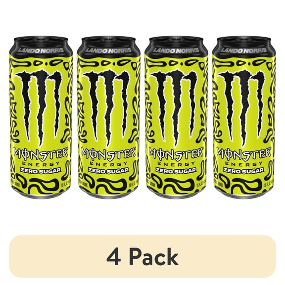 (4 pack) Monster Energy, Lando Norris, Sugar Free Energy Drink, 16 fl oz, Can