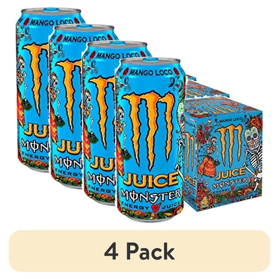 (4 pack) Monster Energy Mango Loco, 16 Fl Oz (Pack Of 4)