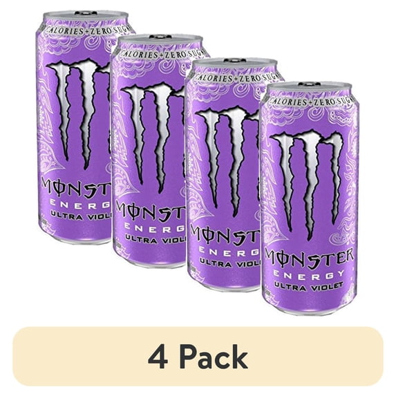(4 pack) Monster Energy Ultra Energy Drinks 6-16oz Cans Ultra Violet