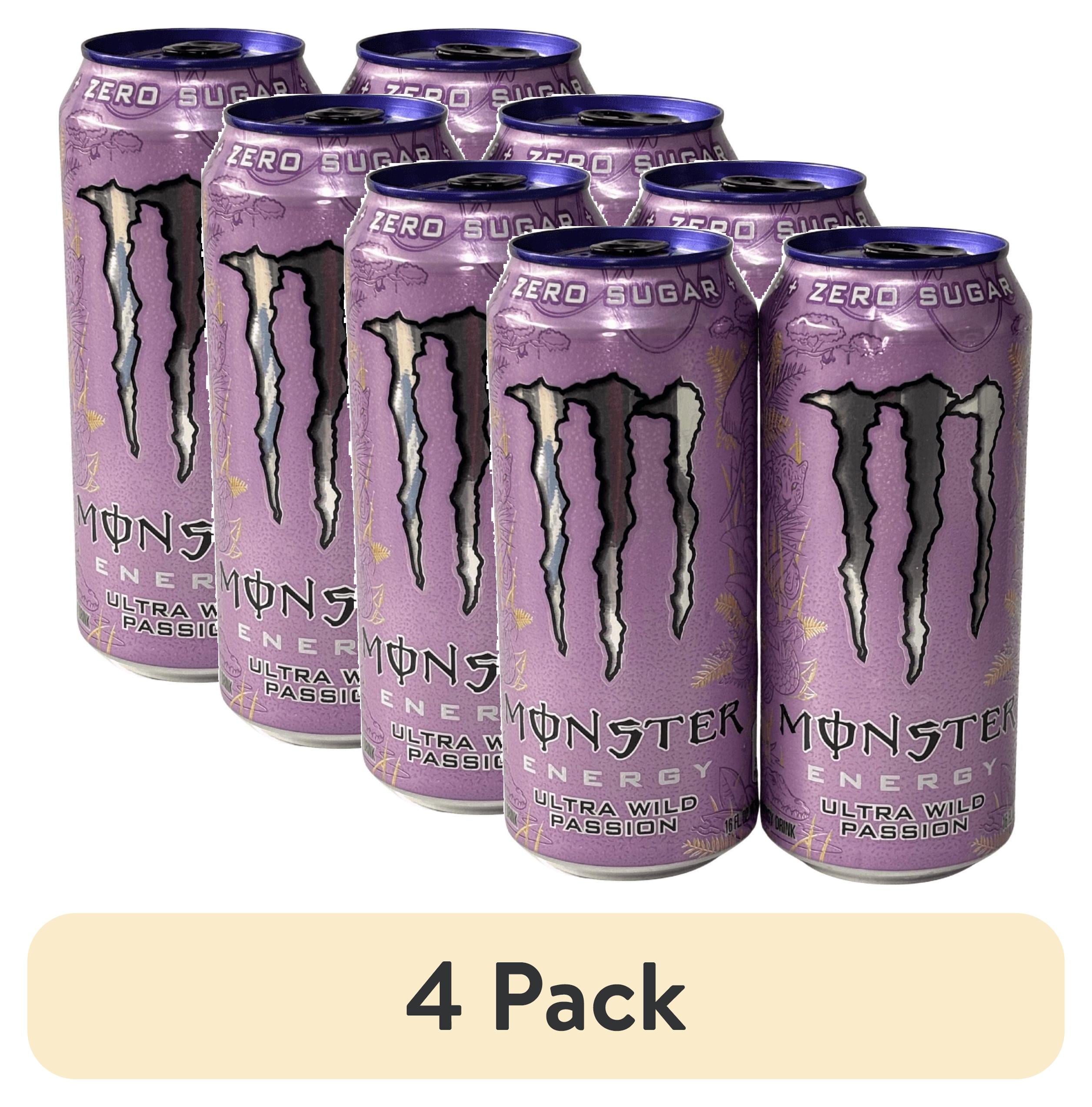 (4 pack) Monster Energy, Ultra Wild Passion, Zero Sugar, Energy Drink, 16 fl oz - 2 Cans