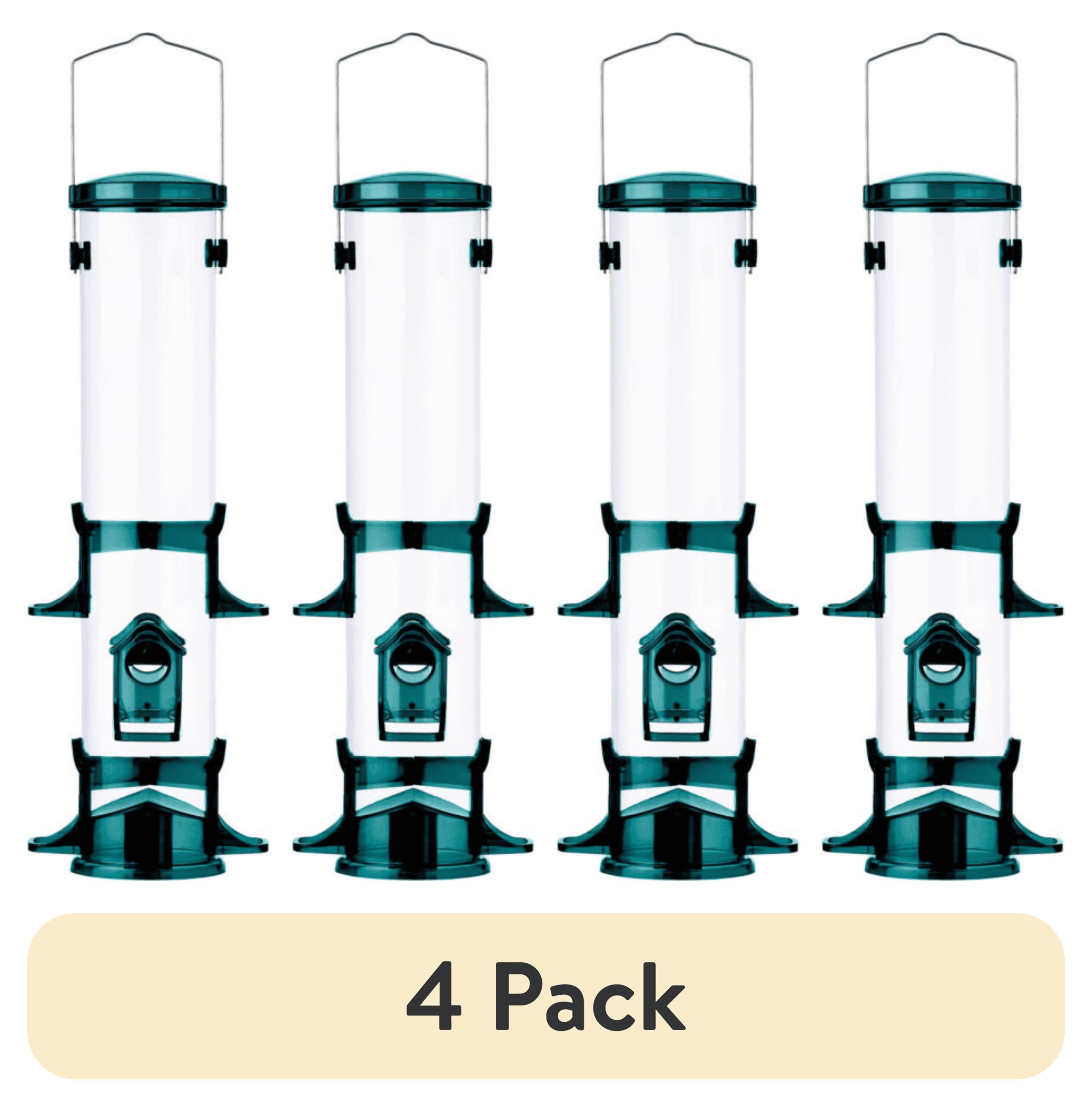 (4 pack) More Birds Jumbo Songbird Tube Feeder, 2.5 lb Capacity, Green