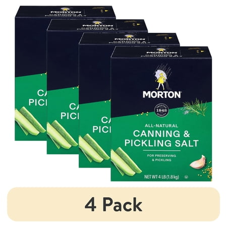 (4 pack) Morton Canning & Pickling Salt, Canning Salt, 4 lb
