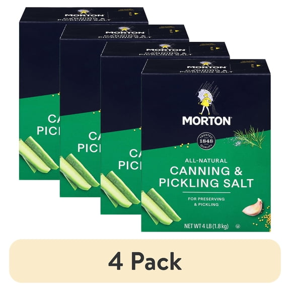 (4 pack) Morton Canning & Pickling Salt, Canning Salt, 4 lb