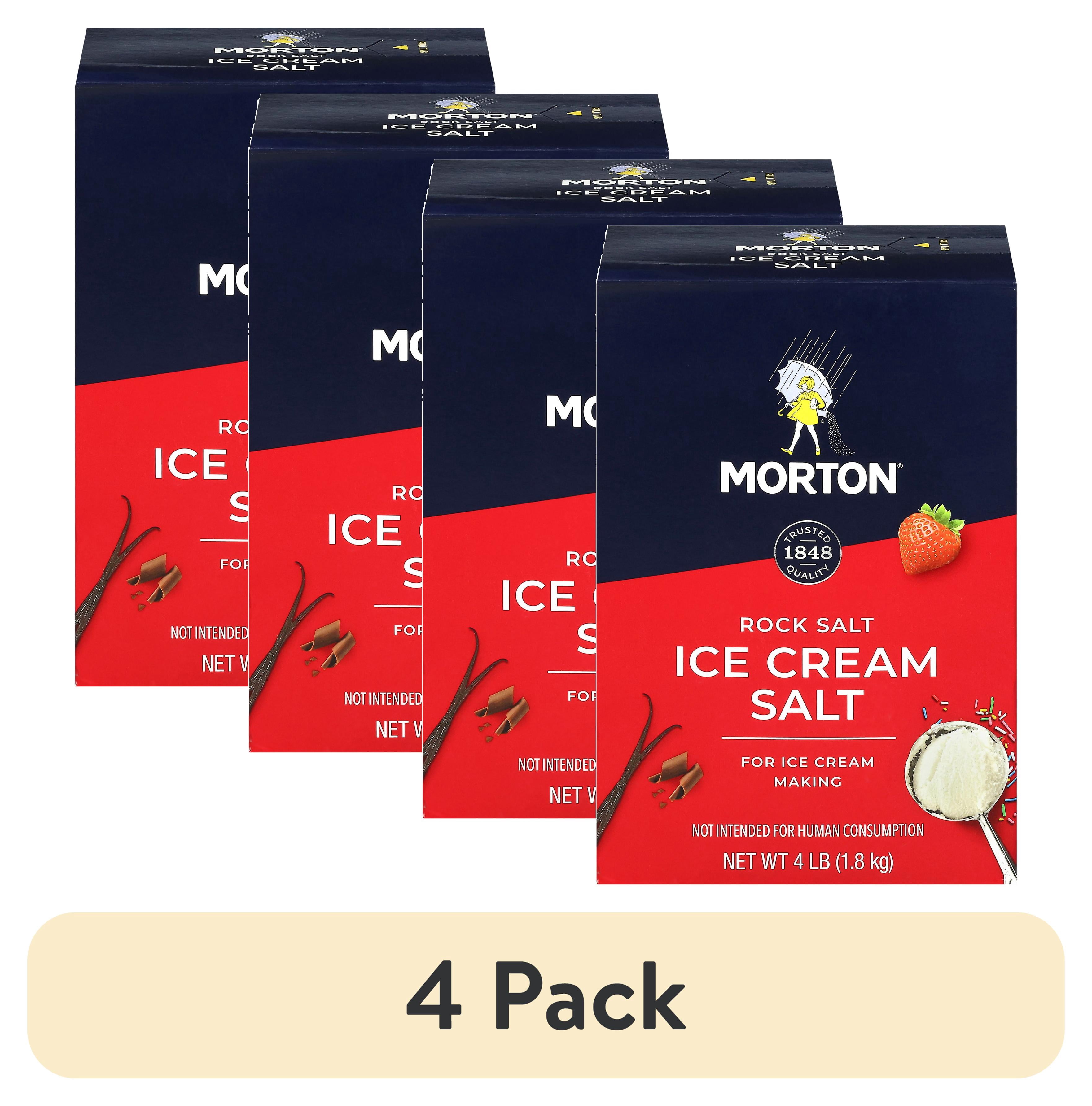 (4 pack) Morton Ice Cream Salt, Rock Salt for Ice Cream, 4 lb