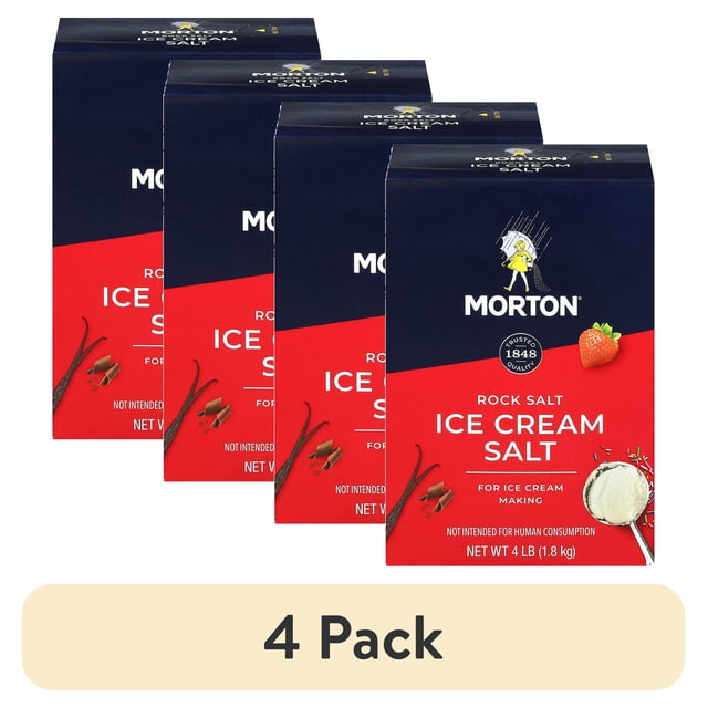 Salt Labble (4 pack) Morton Ice Cream Salt, Rock Salt for Ice Cream, 4 lb - Walmart ...