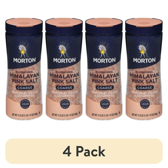 (4 pack) Morton All-Natural Coarse Himalayan Pink Salt, 17.6 oz