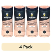 (4 pack) Morton All-Natural Fine Himalayan Pink Salt - for Baking, Blending and more, 17.6 oz