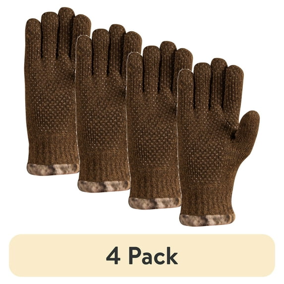 (4 pack) Mossy Oak Country Roots Men's Ragg Wool Hunting Gloves, Size L/XL