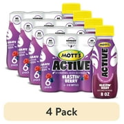 (4 pack) Mott's Active Blastin' Berry Hydrating Juice Beverage, 8 fl oz, 6 Count Bottles