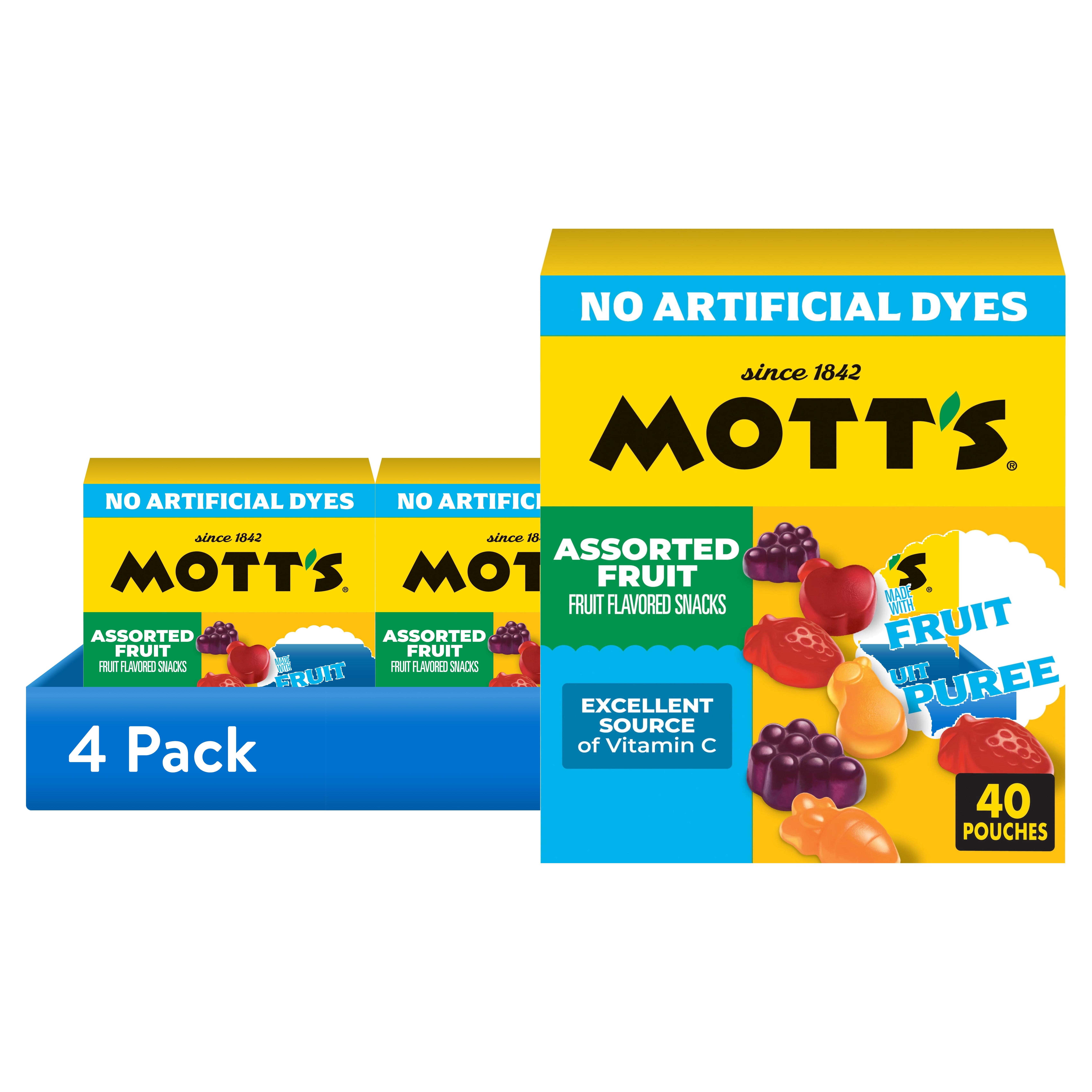 4 pack) Mott's Gluten Free Assorted Fruit Flavored Snacks, Made