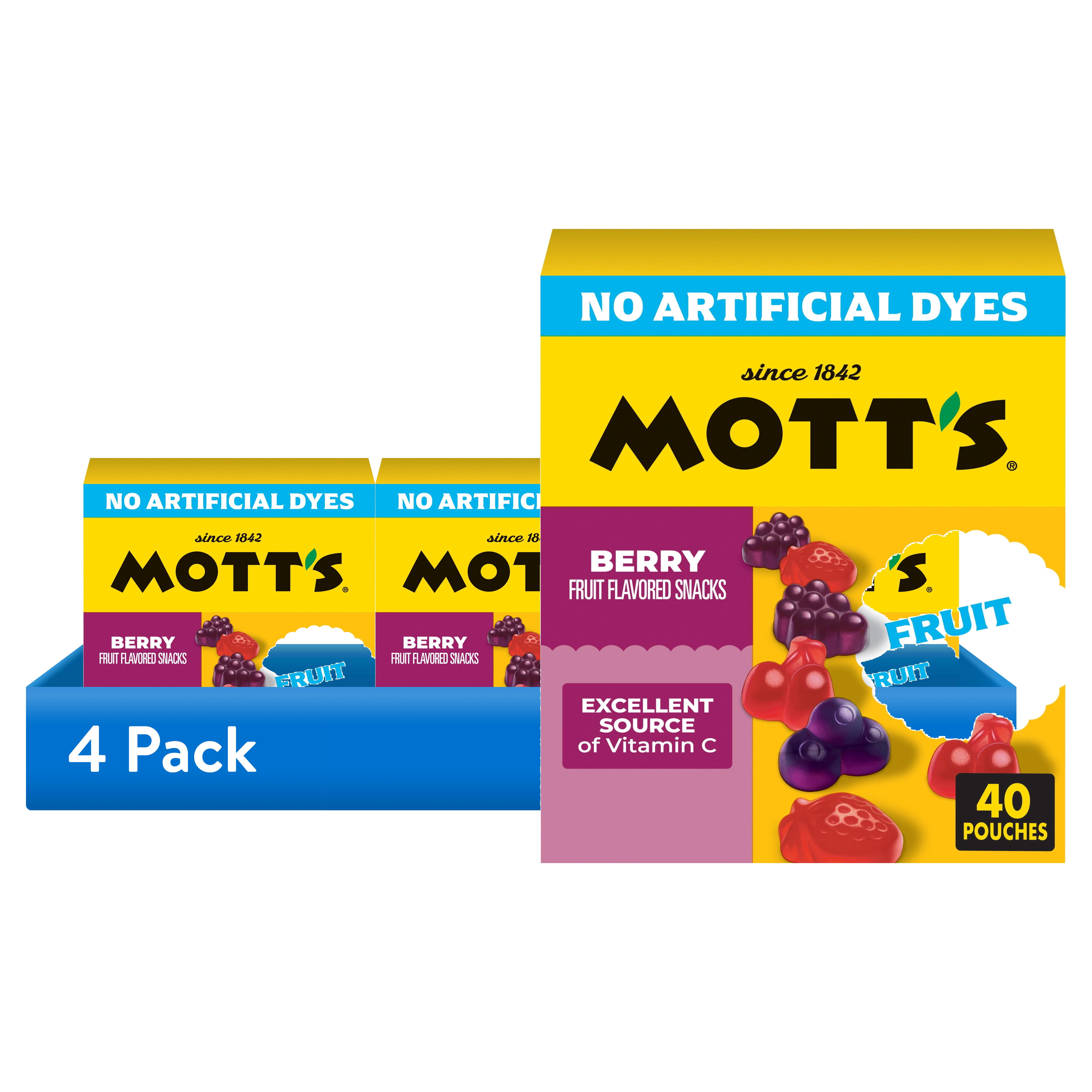 (4 pack) Mott's Gluten Free Berry Fruit Flavored Snacks, No Artificial ...