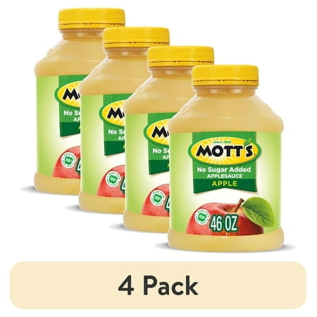 4 pack) Mott's No Sugar Added Applesauce, 46 Ounce, Jar
