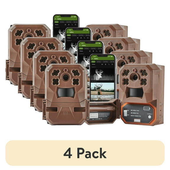 (4 pack) Moultrie Edge Cellular Trail Camera - Auto Connect - Nationwide Coverage - HD Video-Audio - Built in Memory - Cloud Storage (2-Pack)