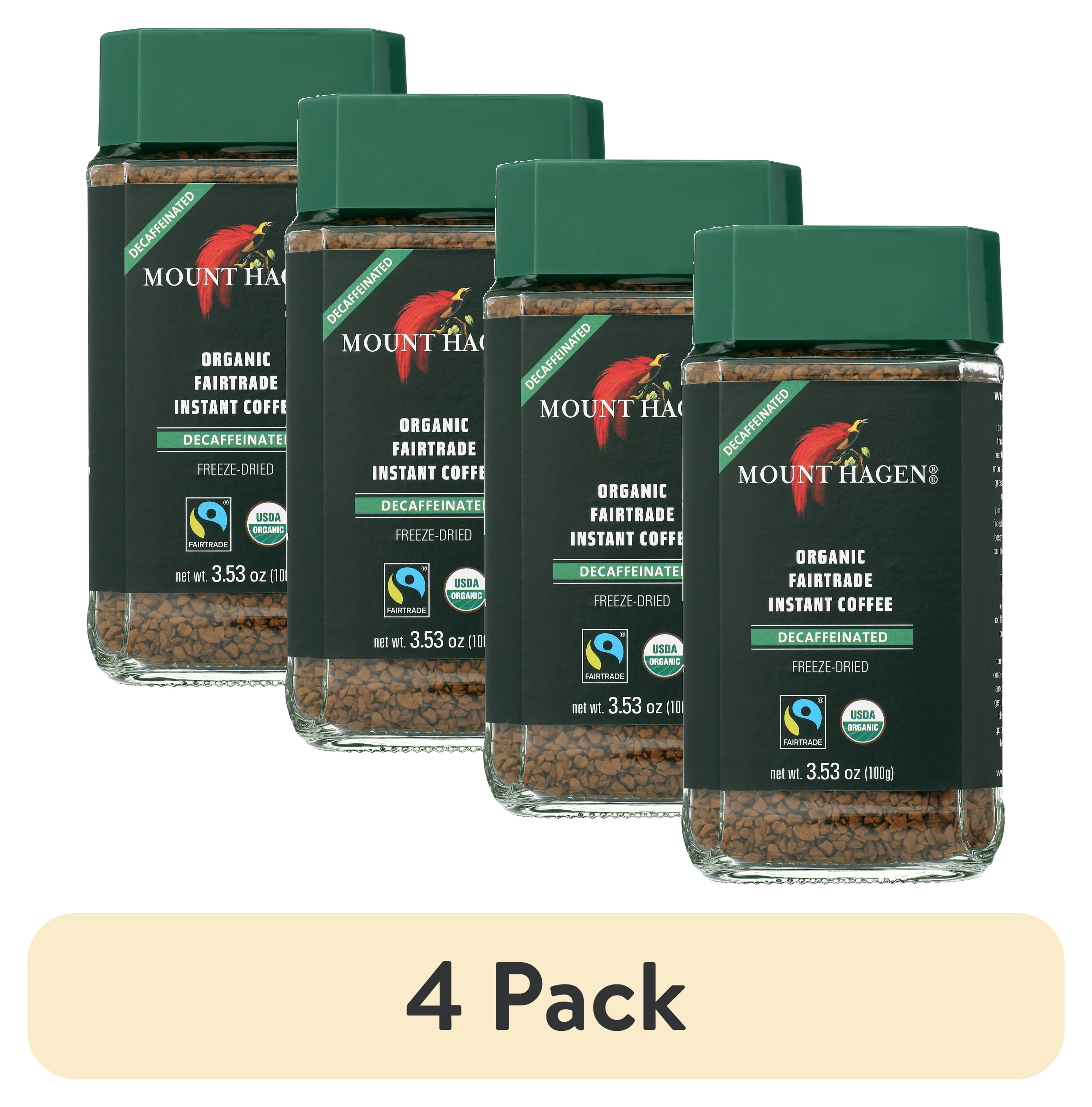 (4 pack) Mount Hagen Freeze Dried Instant Decaf Coffee - 3.53 Ounce