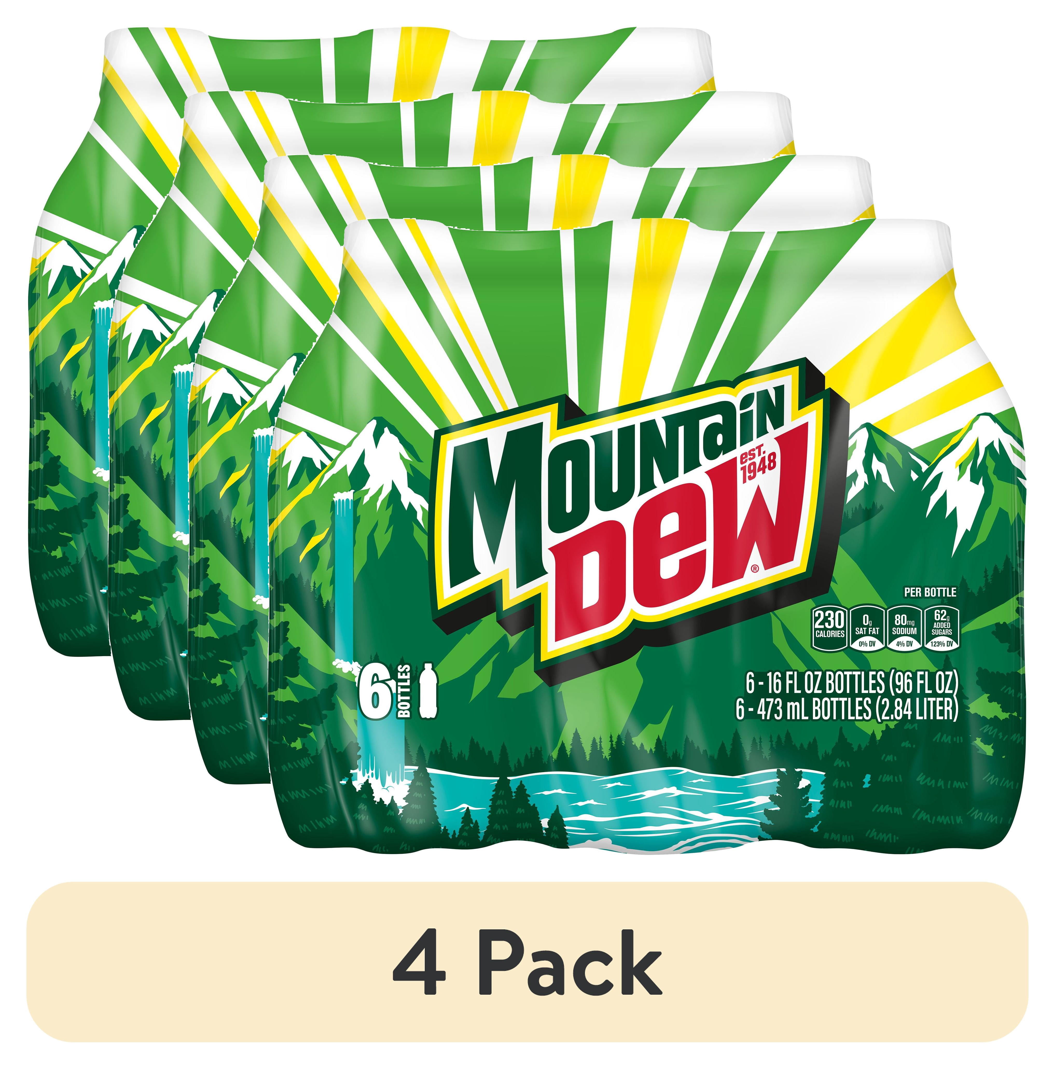 (4 pack) Mountain Dew Citrus Soda Pop, 16.0 fl oz, 6 Pack Bottles