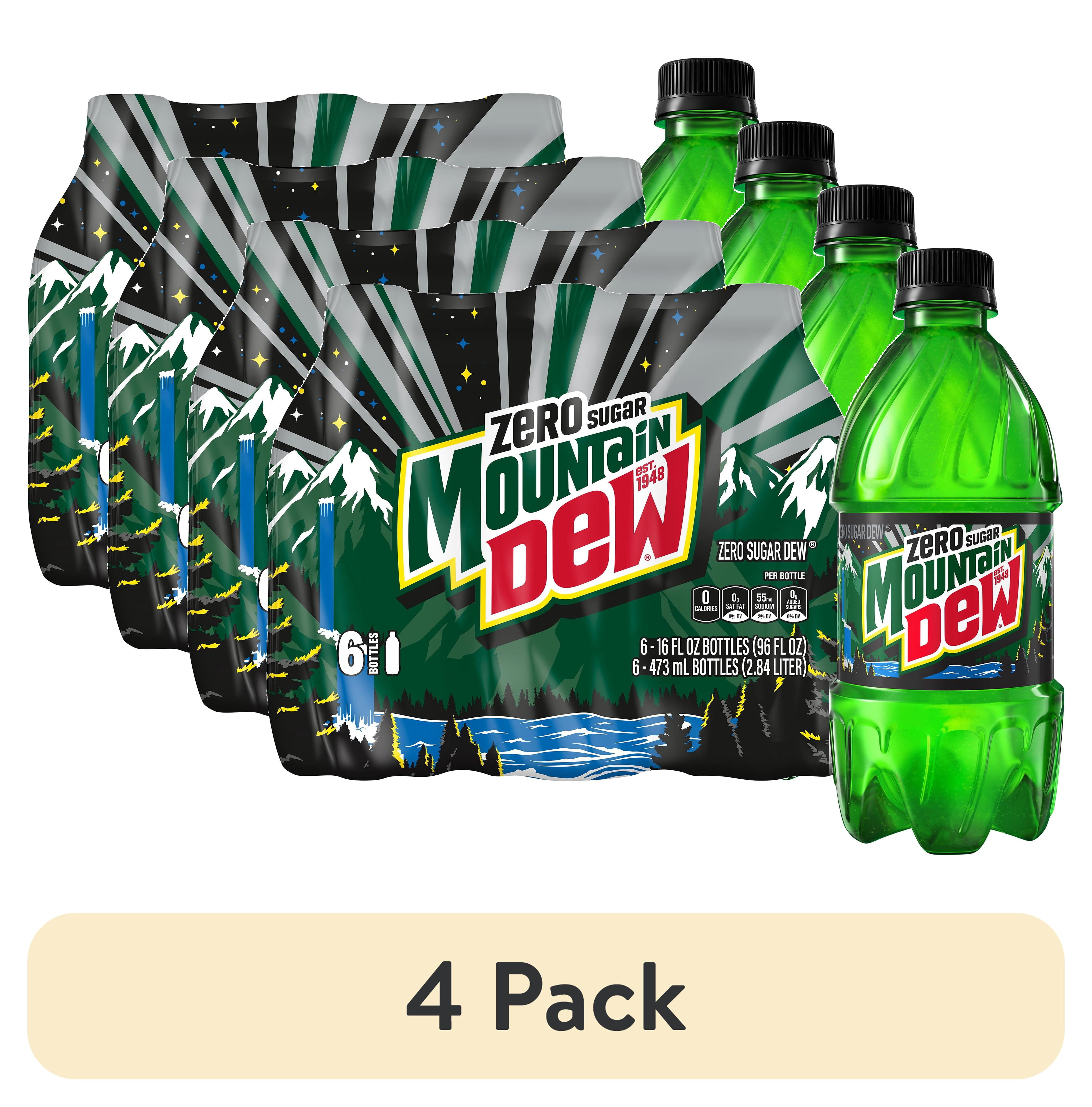 (4 pack) Mountain Dew Zero Sugar Citrus Soda Pop, 16 fl oz, 6 Pack Bottles