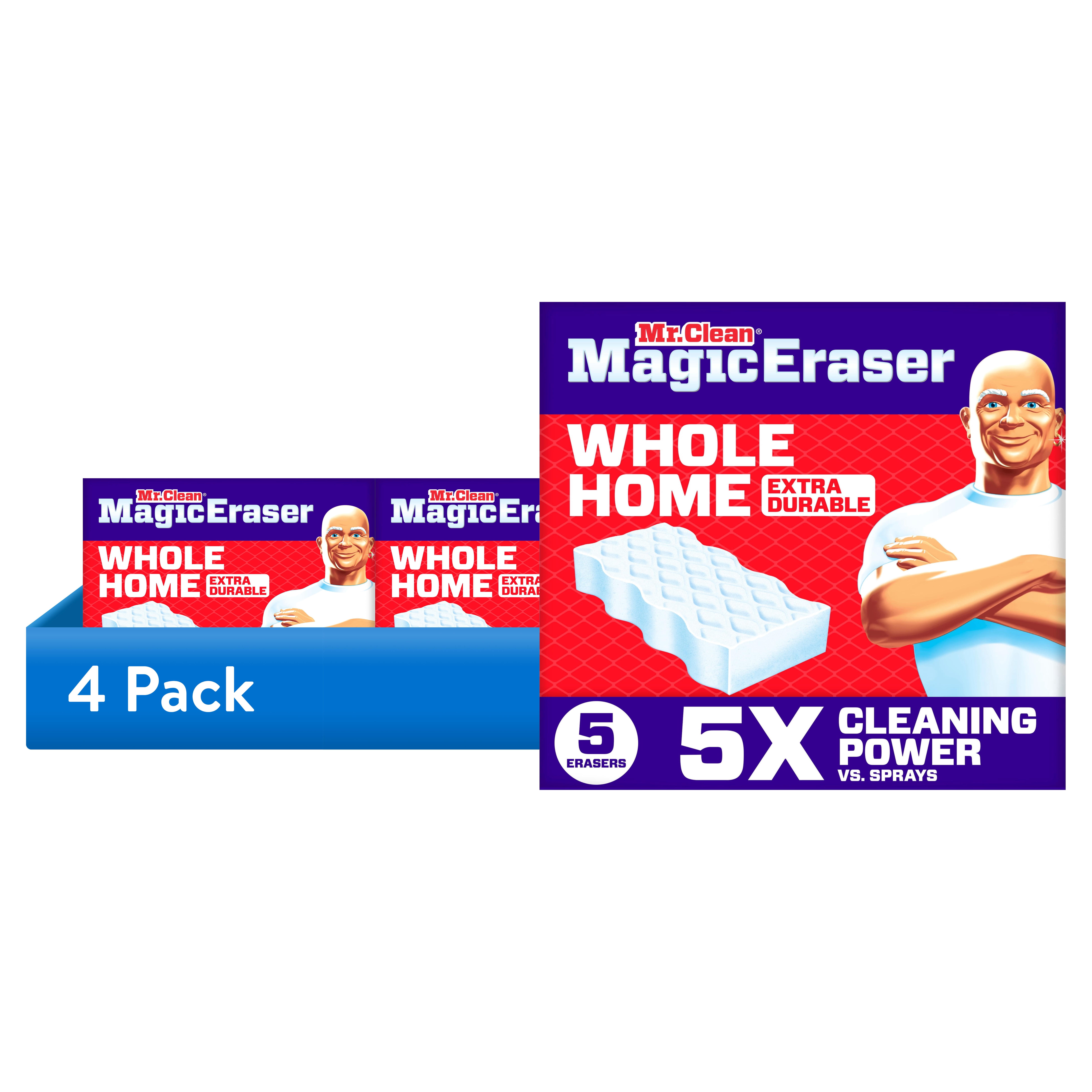 (4 pack) Mr. Clean Magic Eraser Sponge, Cleaner, Whole Home Extra Durable, 5ct