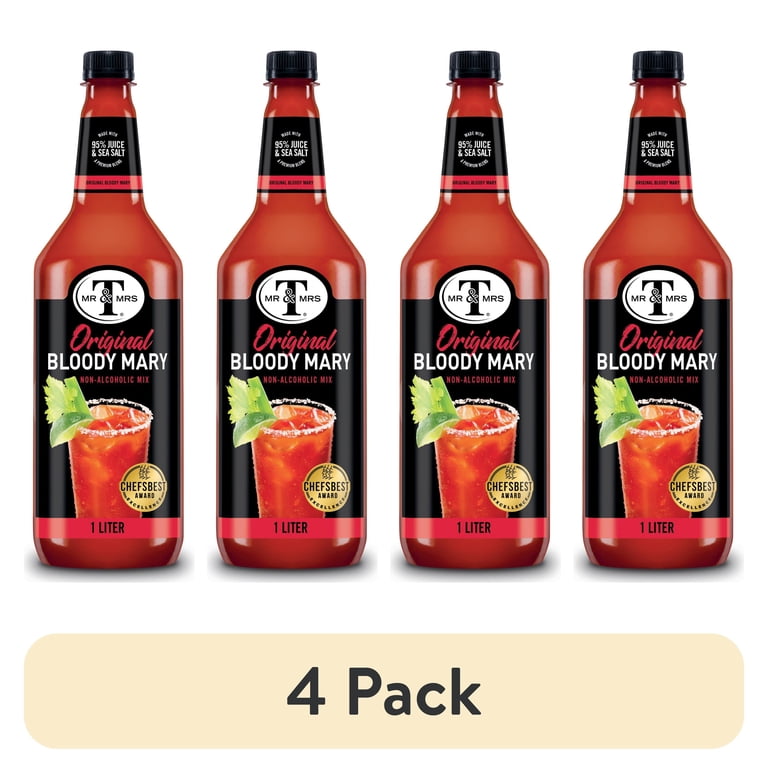 4 pack) Mr & Mrs T Original Bloody Mary Mix, 1 L, Bottle - Walmart.com