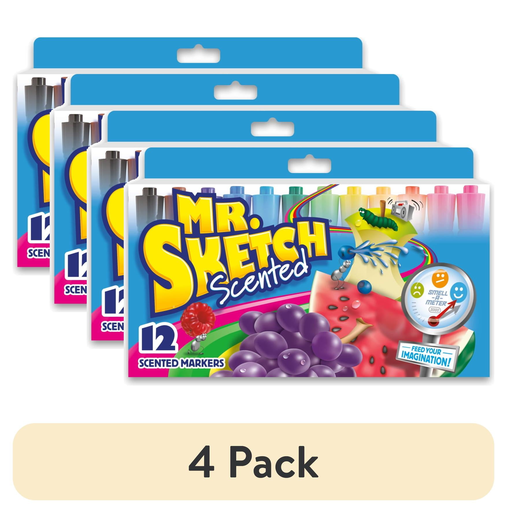 (4 pack) Mr. Sketch Scented Markers, Chisel Tip, Assorted Colors, 12 Count