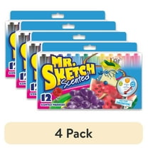 (4 pack) Mr. Sketch Scented Markers, Chisel Tip, Assorted Colors, 12 Count