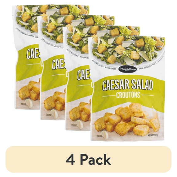 (4 pack) Mrs. Cubbison's, Caesar Salad Croutons, Great on Salads, 5 oz, New, Wheat, Shelf Stable, Plastic Bag