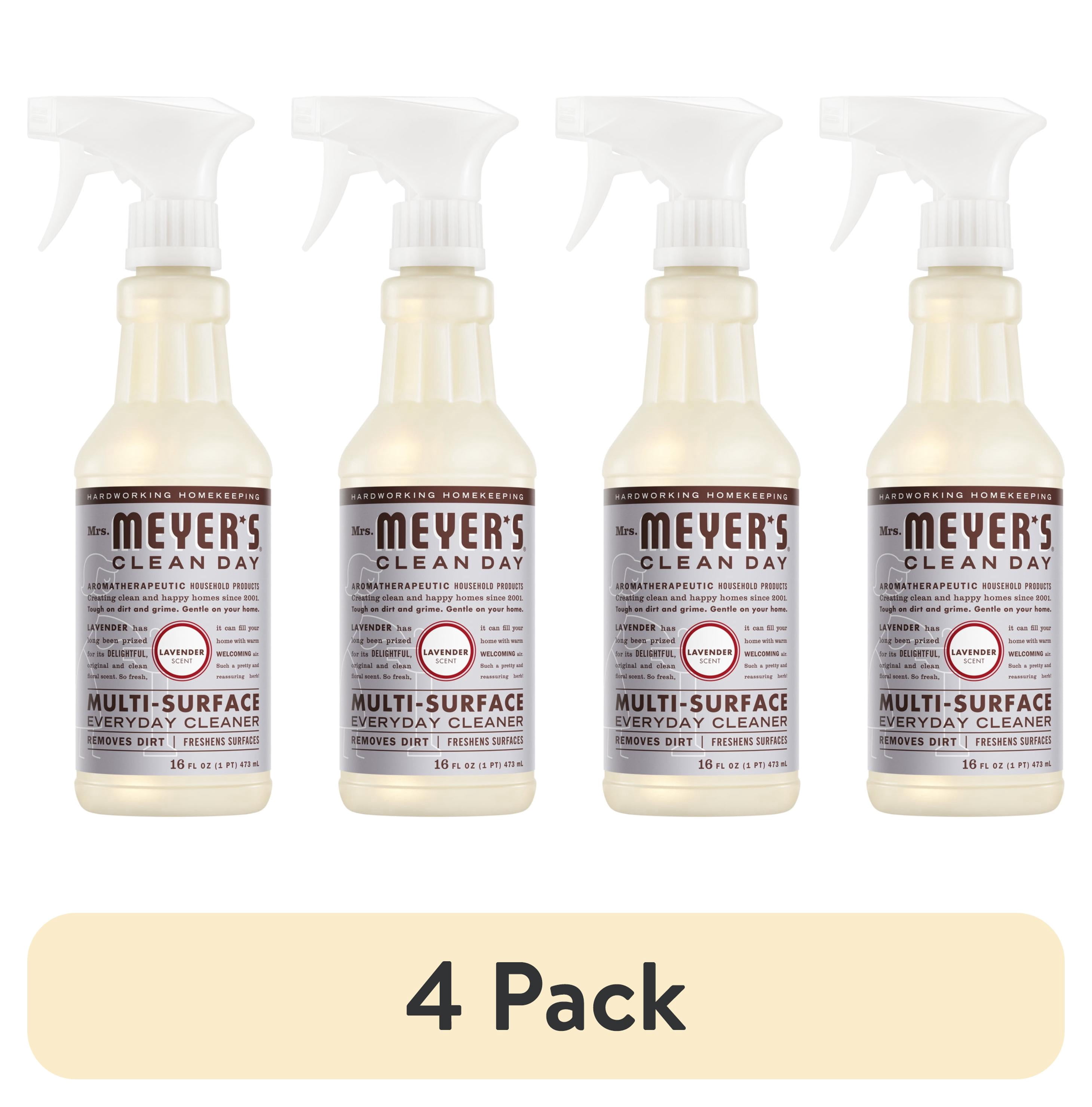 (4 pack) Mrs. Meyer's Clean Day Multi-Surface Everyday Cleaner, Lavender Scent, 16 Fl Oz Bottle